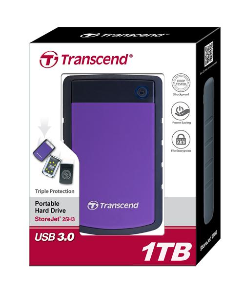 Портативний жорсткий диск Transcend 1TB USB 3.1 StoreJet 25H3 Фіолетовий