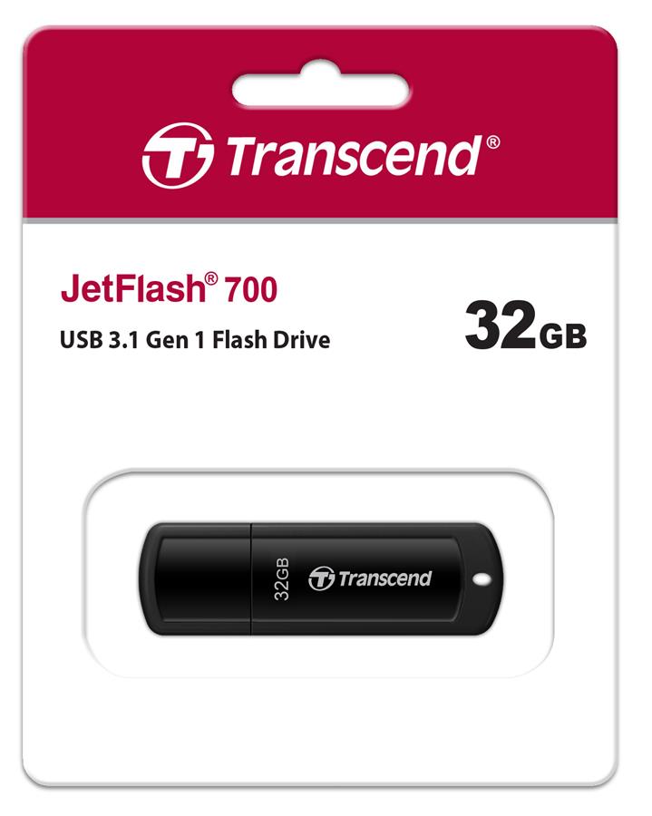 Накопичувач Transcend 32GB USB 3.1 Type-A JetFlash 700 Чорний