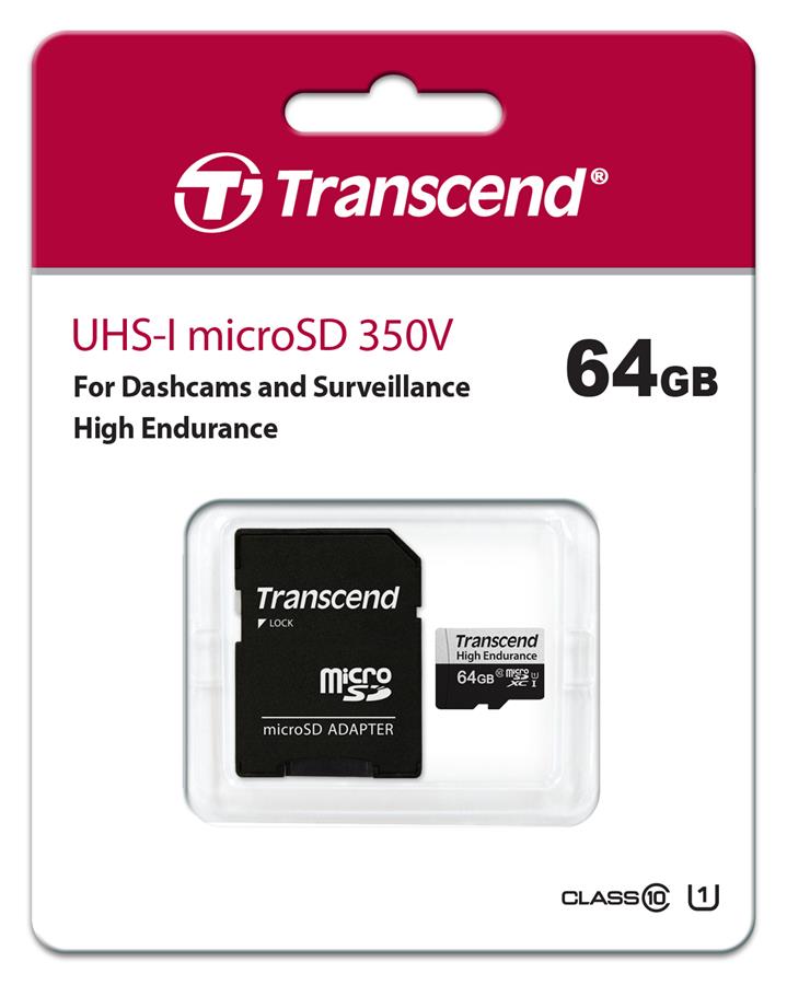 Карта пам'яті Transcend microSD 64GB C10 UHS-I U1 High Endurance (85TB)
