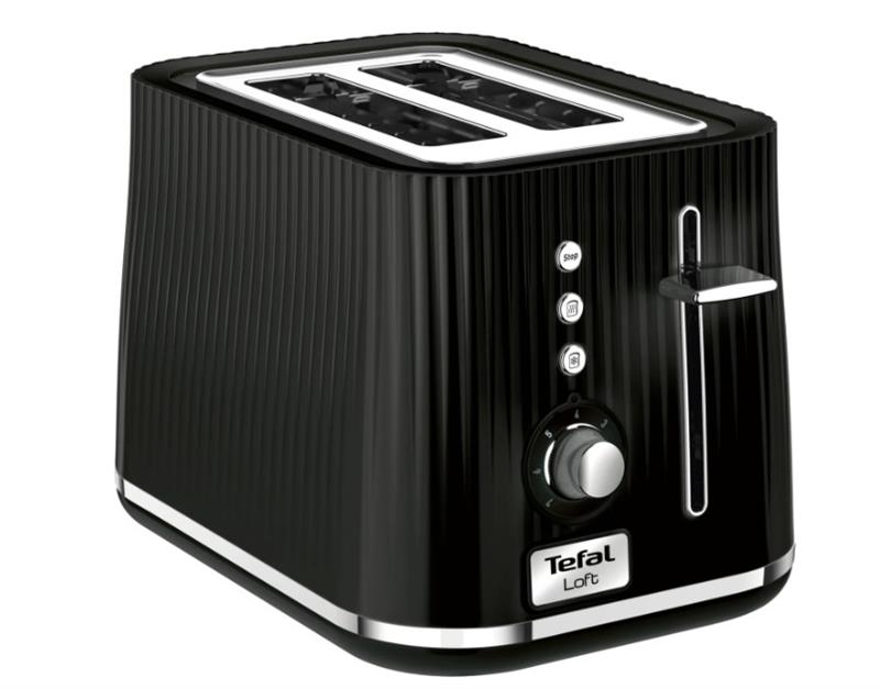 Тостер Tefal Loft 850Вт, розморожування, пластик, чорний