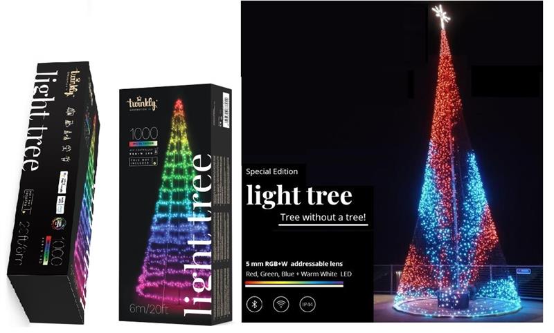 Smart LED Twinkly Light tree RGBW 1000, Gen II, IP44, высота 6м (без опоры)