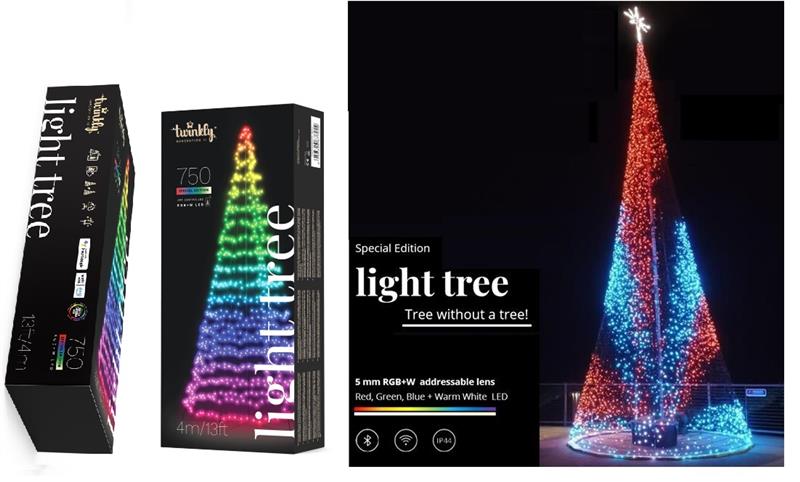 Smart LED Twinkly Light tree RGBW 750, Gen II, IP44, высота 4м