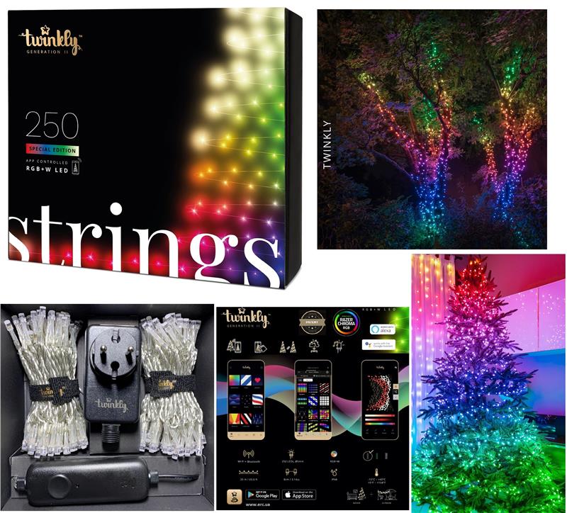 Smart LED Гирлянда Twinkly Strings RGBW 250, Gen II, IP44, длина 20м, кабель бесцветный