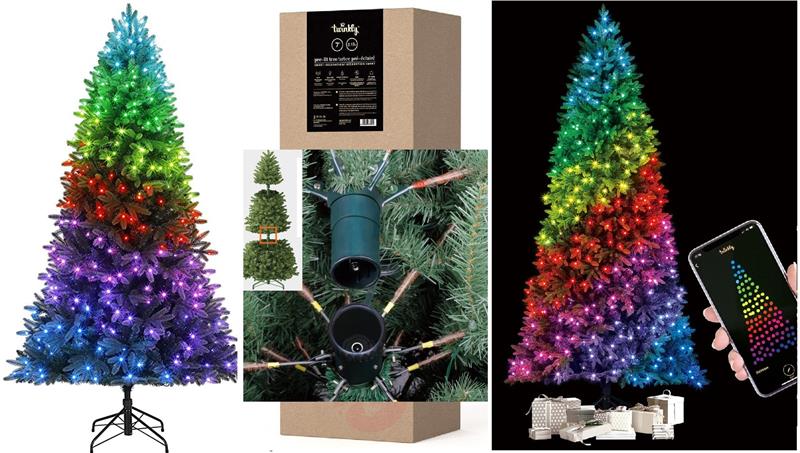 Smart LED Гирлянда Twinkly tree Strings RGB 250, Gen II,прединсталлирована на 1.5м елке, кабель зеленый