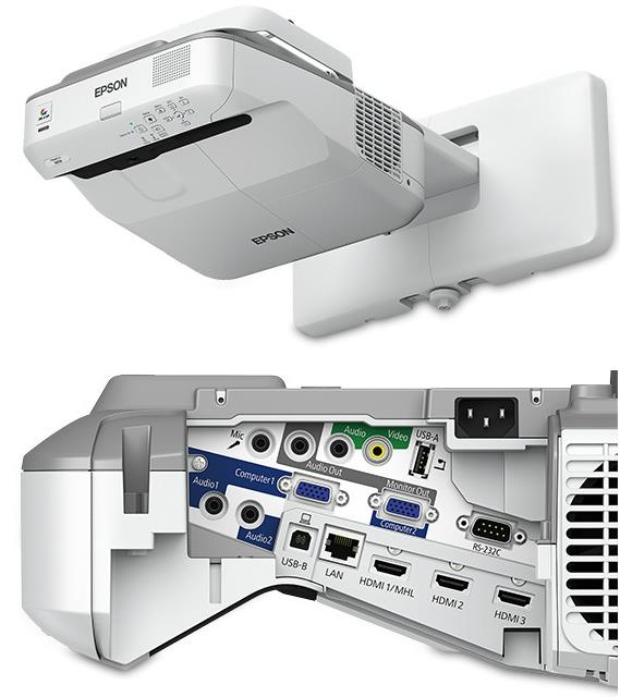 Проєктор ультракороткофокусний Epson EB-685W WXGA, 3500 lm, 0.28