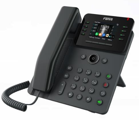 Телефон IP Fanvil V62G-Black 2xGE LAN, 12 SIP ліній, 21 DSS клавіш, VPN, SW Linux, PoE, 2.8" кольоровий дисплей, чорний