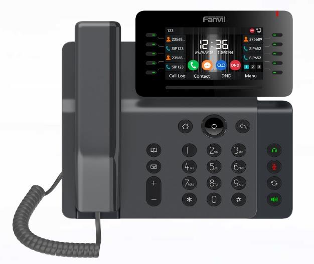 Телефон IP Fanvil V65 2xGE LAN, 1xUSB-A, BT4.2, Wi-Fi, 45 DSS клавіш, 20 SIP line, SW Linux, PoE, 4.3" кольоровий дисплей, чорний