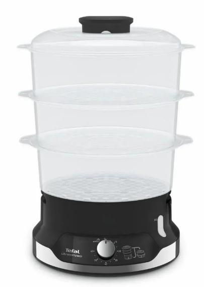 Пароварка Tefal Ultracompact, 800Вт, об'єм-9л, резервуар для води -1л, механічне керув., пластик, чорний