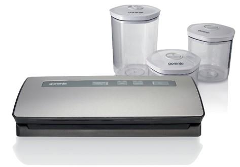 Вакууматор Gorenje для пакетів, 120Вт, 30см, електронне, +10 пакетів, метал, сірий