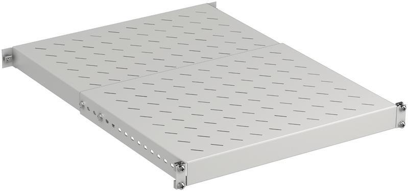 Полиця ZPAS 19", 1U, регульована, глибина 350-600 мм, 150кг максимально, сіра