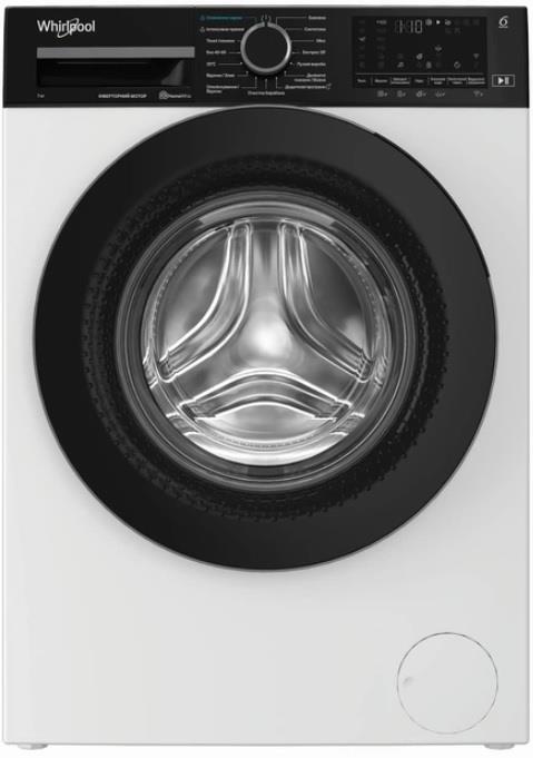 Пральна машина Whirlpool фронтальна, 7кг, 1400, A, 49.6см, дисплей, пара, інвертор, люк чорний, білий