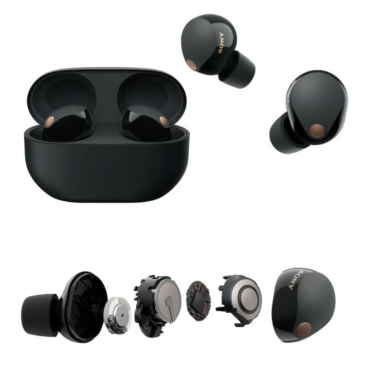Навушники TWS Sony WF-1000XM5 BT 5.3, ANC, Hi-Res, IPX4, SBC, AAC, LDAC, LC3, Mic, Чорний