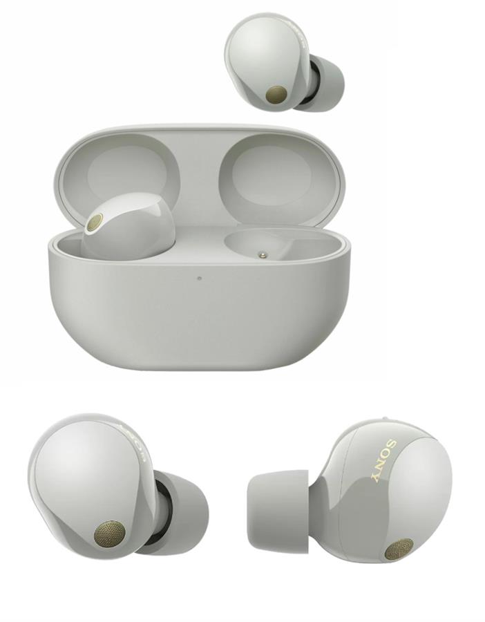Навушники TWS Sony WF-1000XM5 BT 5.3, ANC, Hi-Res, IPX4, SBC, AAC, LDAC, LC3, Сріблястий