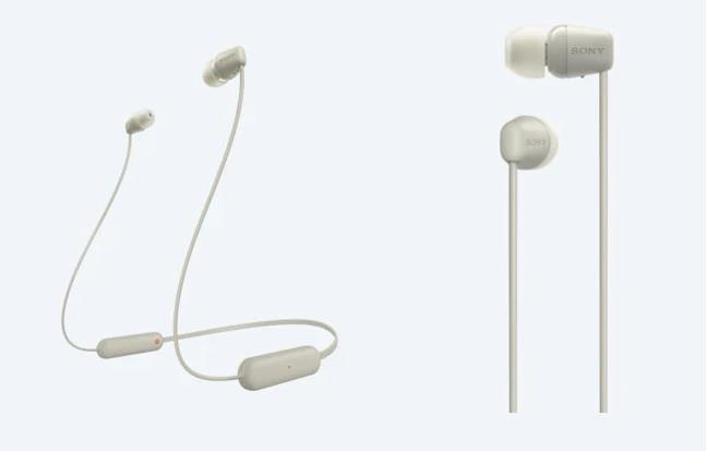 Навушники In-ear Sony WI-C100 BT 5.0, IPX4, SBC, AAC, Wireless, Mic, Бежевий