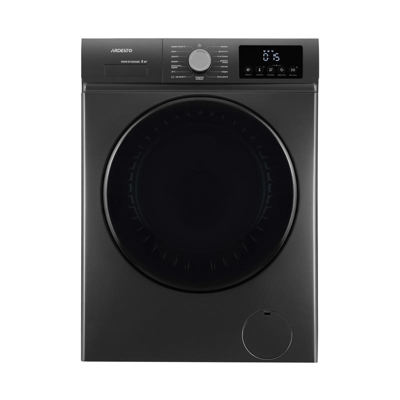 Пральна машина ARDESTO фронтальна Black Mars, 8кг, 1200, А, 55.5см, дисплей, пара, інвертор, сірий