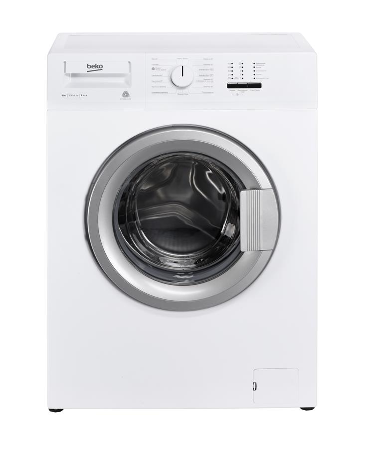 Стир. машина с фронт. загр. BEKO WRE64P1BSW, 6кг, 800, A+, 42см, Белый+серый люк