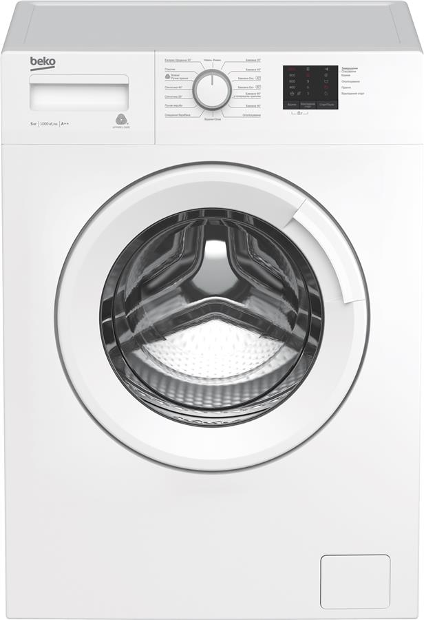 Стир. машина с фронт. загр. BEKO WRS5511BWW, 5кг, 1000, A++, 36.5см, Дисплей, Белый