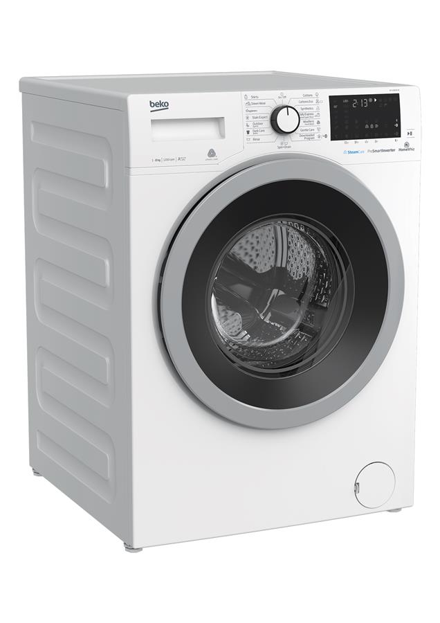 Стир. машина с фронт. загр. BEKO WTV8636XS, 8кг, 1200, A+++(-10%), Пар, 59см, Дисплей, Инвертор, Белый