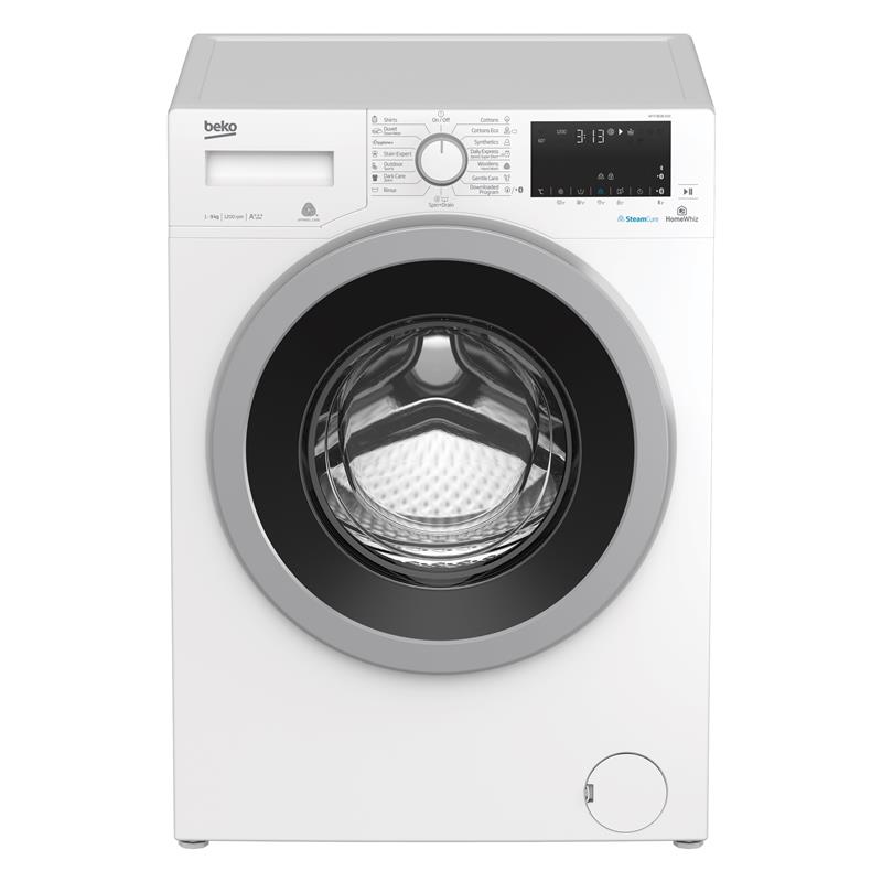 Стир. машина с фронт. загр. BEKO WTV9636XS0, 9кг, 1200, A+++, Пар, 60см, Дисплей, SMART, Инвертор, Белый