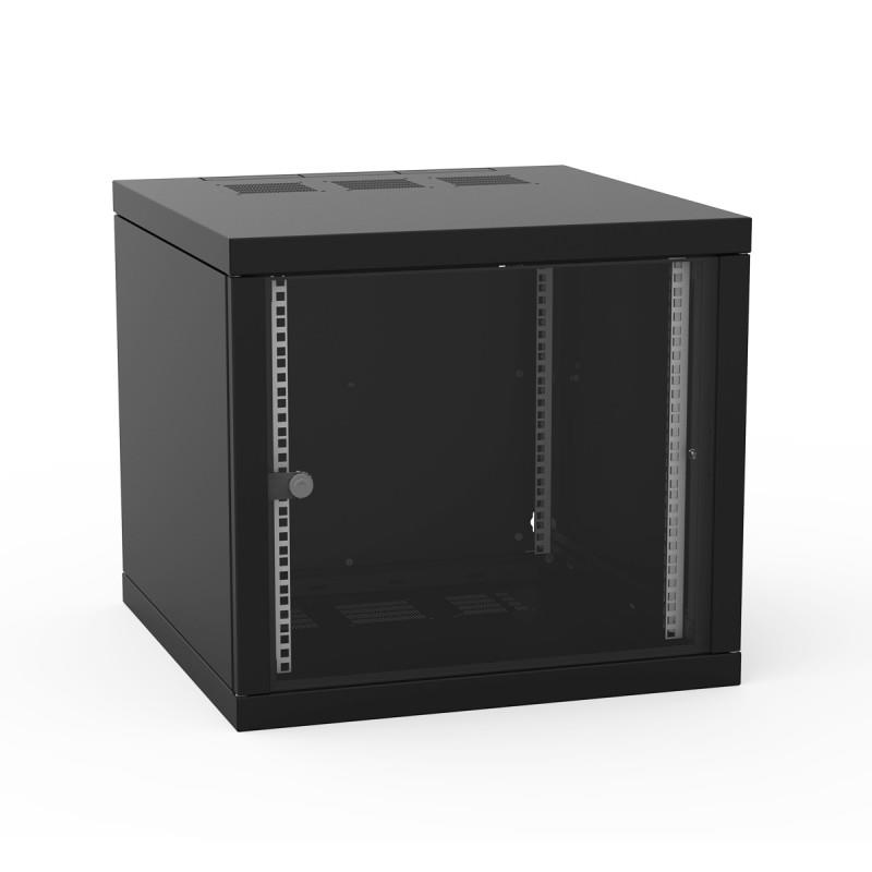 Шкаф ZPAS 19" 10U 600x600 Z-BOX, съемные бок.стенки, стекл.дверь, 100kg max, черный