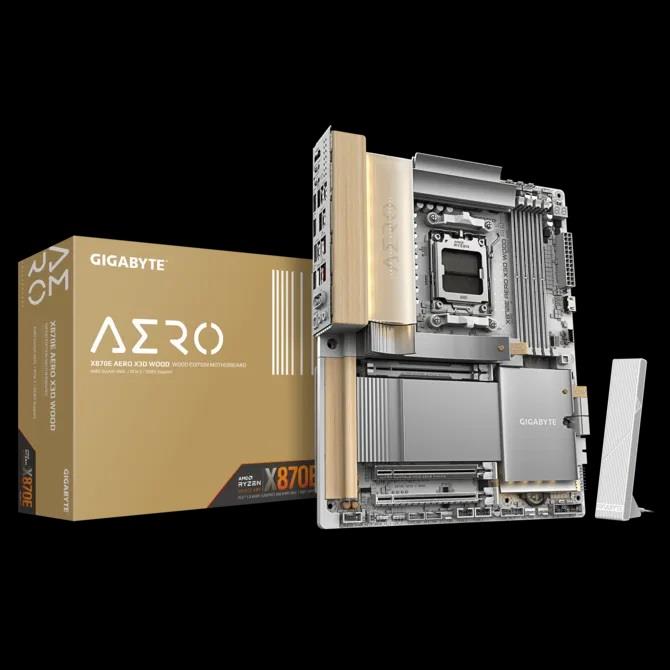 Материнська плата GIGABYTE X870E AERO X3D WOOD sAM5 X870 M.2 4xDDR5 Wi-Fi BT HDMI ATX