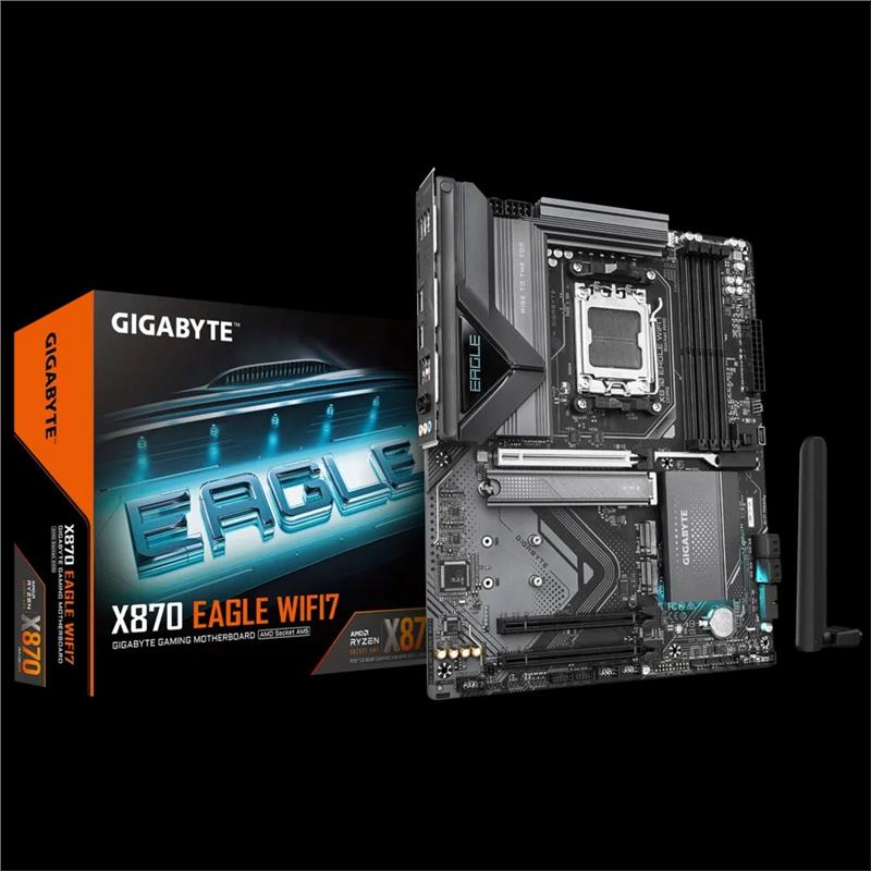 Материнська плата GIGABYTE X870 EAGLE WIFI7 sAM5 X870 4xDDR5 M.2 HDMI DP Wi-Fi BT ATX