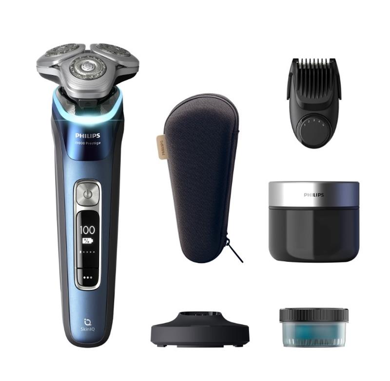 Бритва електр. Philips Series i9000 Prestige SkinIQ, бритв.головок-3, Li-Ion, сух.+волог., індикатор заряду, твердий чохол, синій