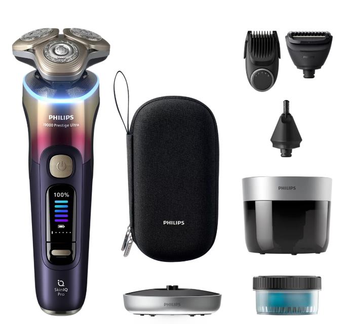 Бритва електр. Philips Series i9000 Prestige Ultra, бритв.головок-3, Li-Ion, сух.+волог., індикатор заряду, твердий чохол, картридж для чищення, фіолетовий