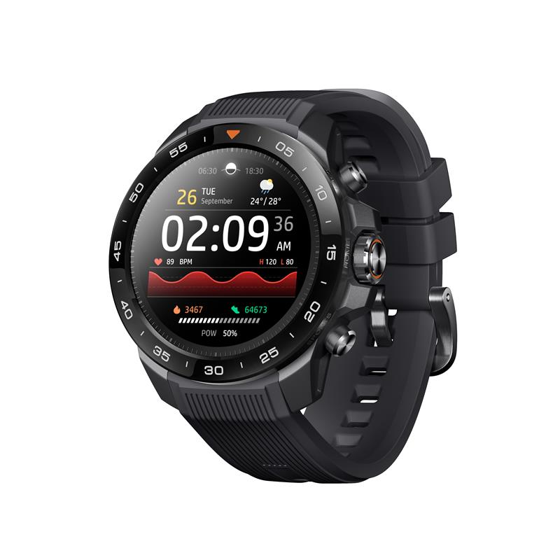 Смарт-годинник Mibro GS Explorer S 48мм, 1.32", 466x466, AMOLED, BT 5.3, Dual-band GPS, 10 ATM, чорний обсидіан