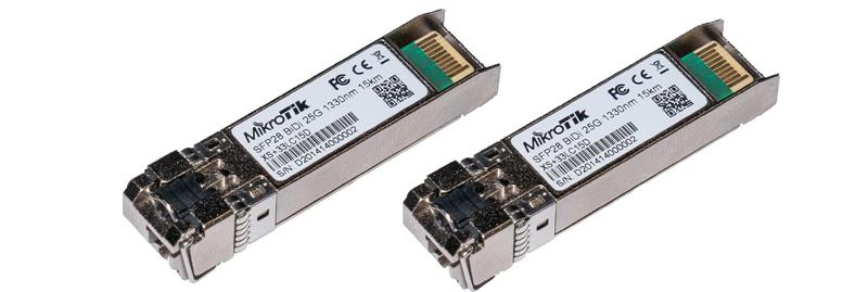 Комплект SFP-Трансиверів MikroTik XS+2733LC15D (XS+27LC15D, XS+33LC15D по 1шт), SFP28, SM, 15km, LC