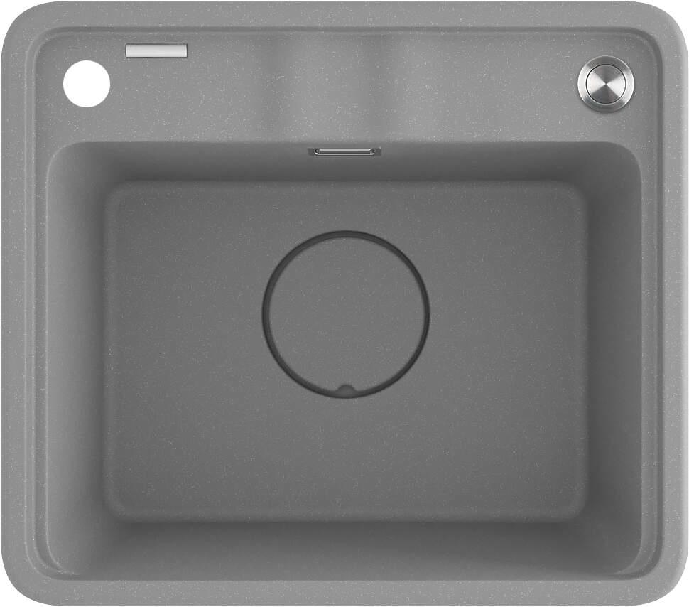 Мийка кухонна Deante Momi, граніт, квадрат, без крила, 500х440х230мм, чаша - 1, врізна, сірий + кухонна дошка