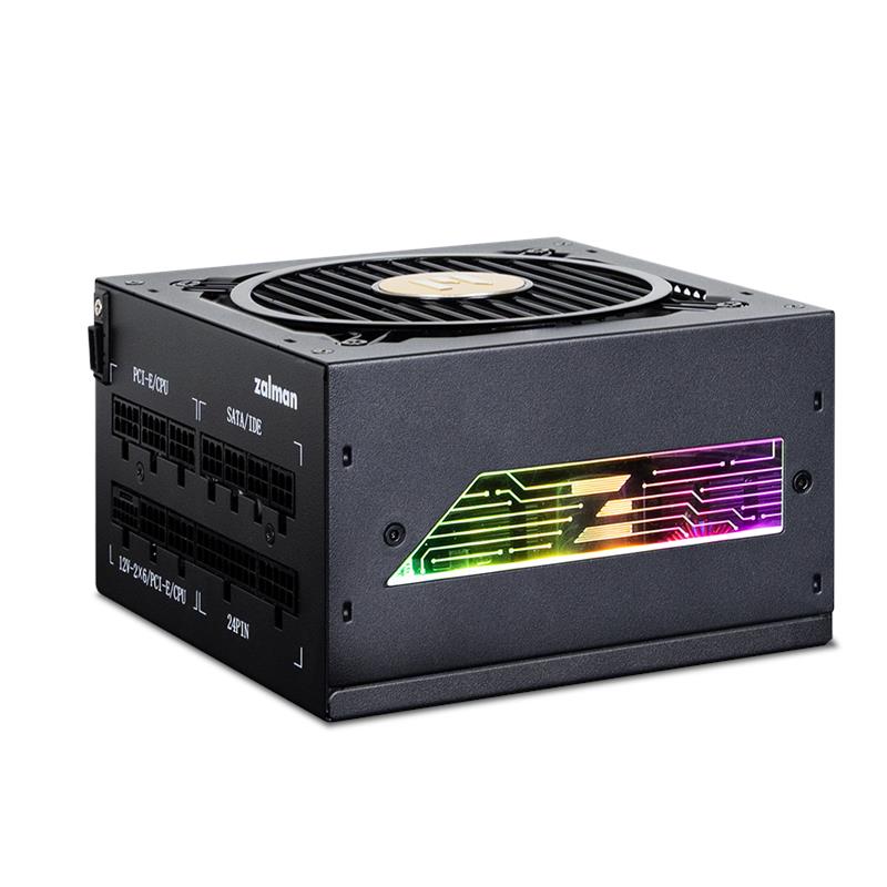 Блок живленняZalman Teramax 2 View (1000W) 99%, 80+ Gold, 120мм, 1xMB 24pin(18+10), 2xCPU(4+4 pin), 3xMolex, 12xSATA, 4xPCIe 8pin(6+2), 1xPCIe GEN5 16pin, 1x +5V ARGB cable, Fully Modular