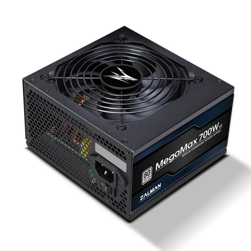 Блок живлення Zalman Megamax (700W), 83%, 80+ White, 120мм, 1xMB 24pin(20+4), 2xCPU (8pin+(4+4)pin) 4xMolex, 6xSATA, 4xPCIe 8pin(6+2)
