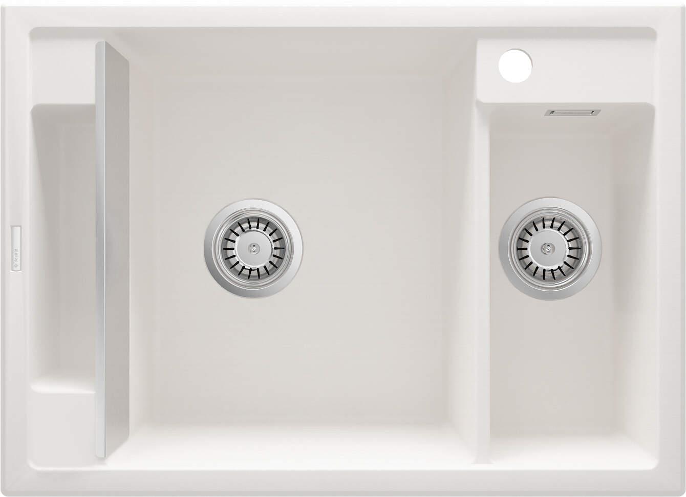 Мийка кухонна Deante Magnetic, граніт, прямокутник, без крила, 690х500х219мм, чаша - 1.5, накладна, алебастр